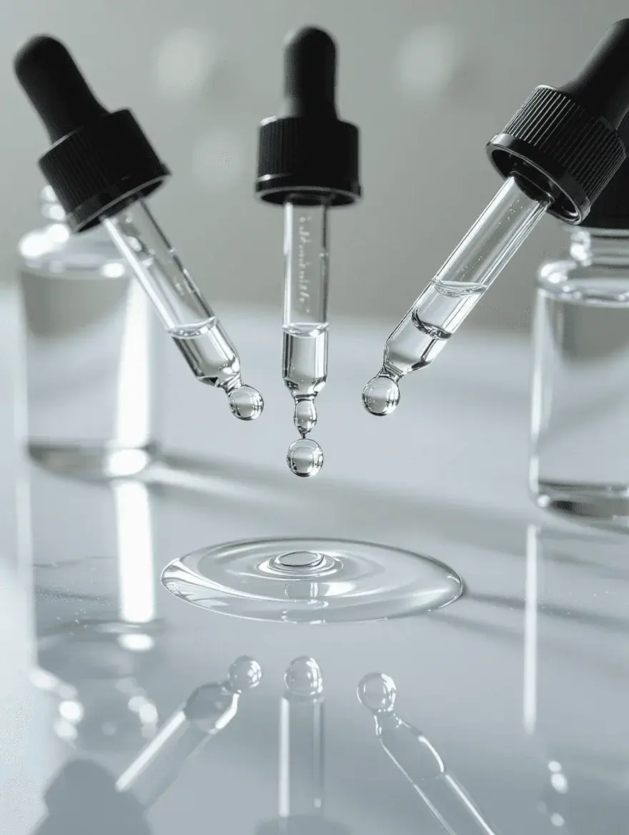 Serum application demonstrating concentrated active ingredients for menopausal skin