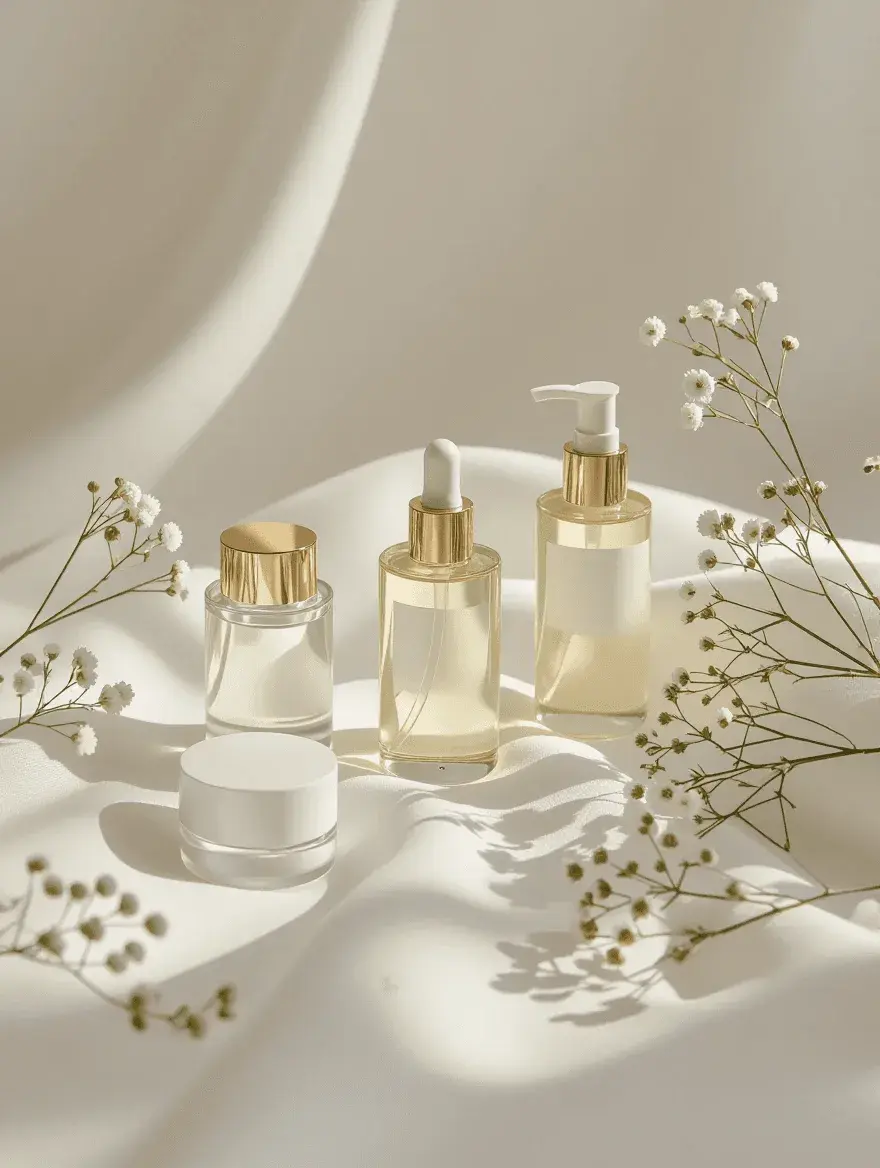 Carefully selected skincare products for sensitive aging skin routine