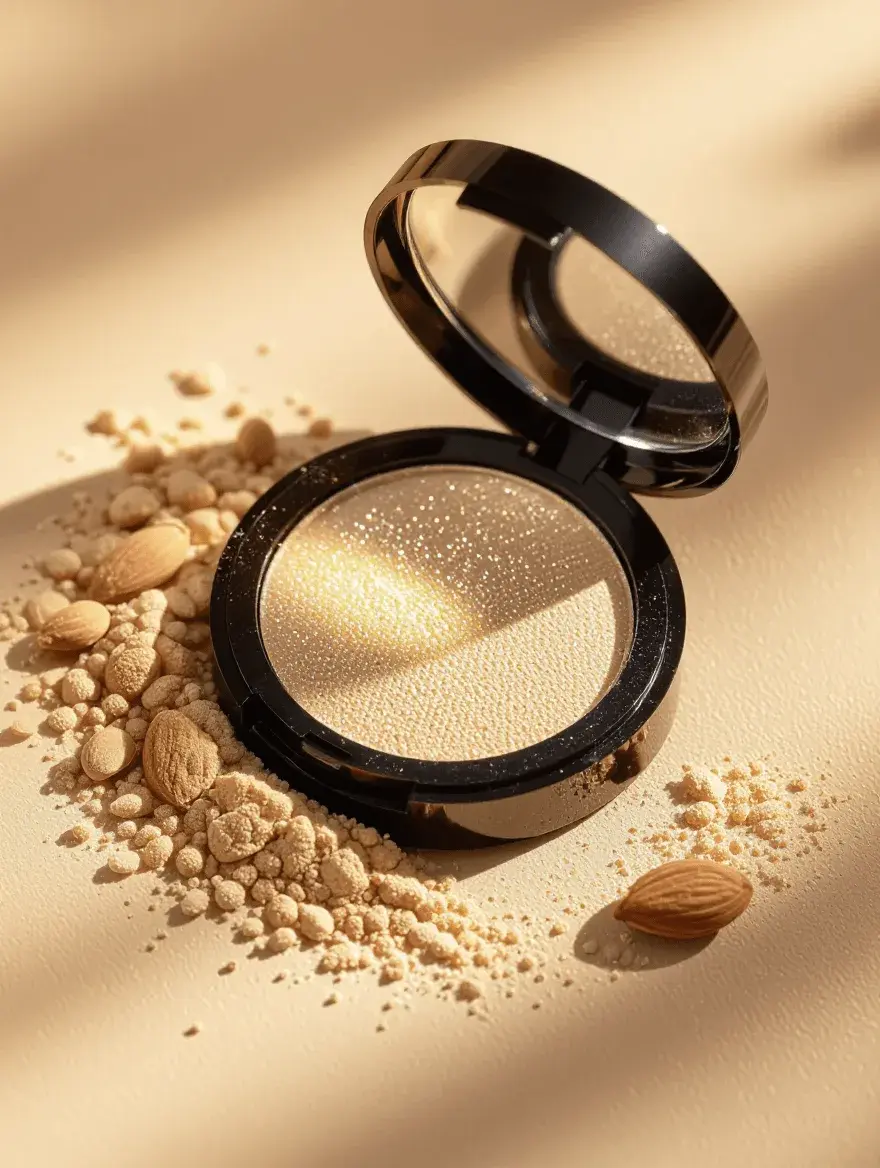 Natural mineral foundation powder with organic skincare ingredients