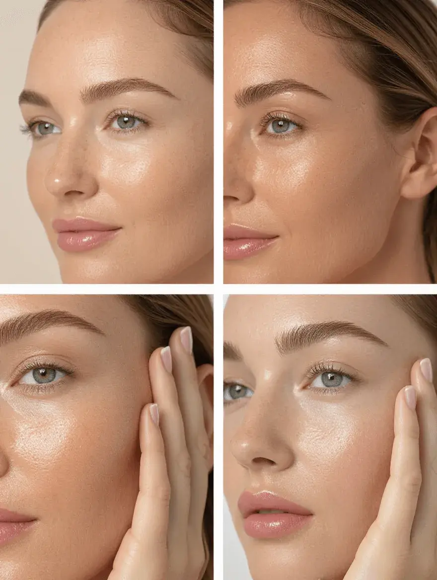 Comparison of foundation on hydrated versus dehydrated mature skin texture