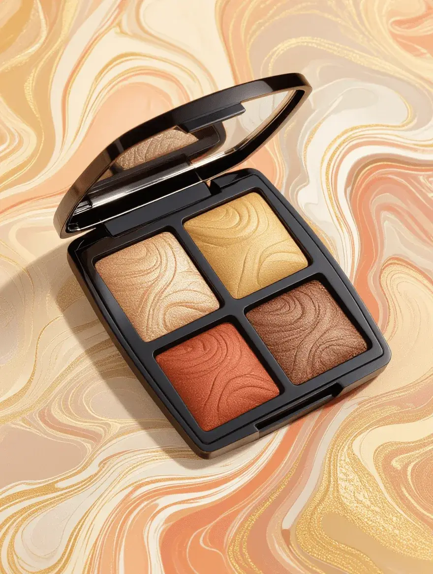 Abstract representation of marbled baked foundation texture