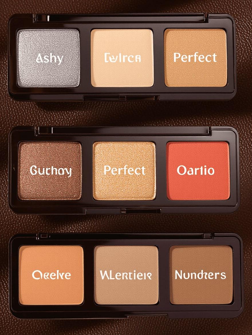Comparison of three concealer shades on dark brown skin showing undertone matching importance
