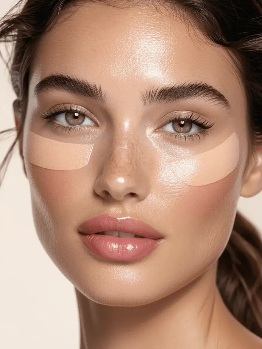Zone-specific concealer application demonstrating different formulas for oily T-zone versus dry under-eye area