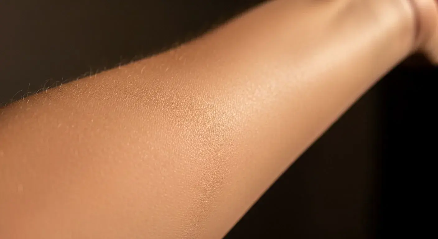 Woman's arm showing dry, sensitive skin associated with perimenopause and hormonal itching