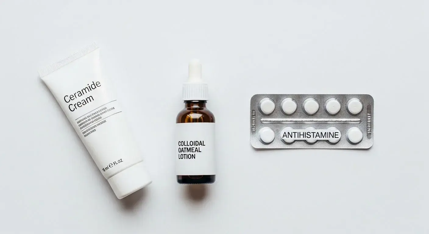 Skincare creams and antihistamine options for menopause itching