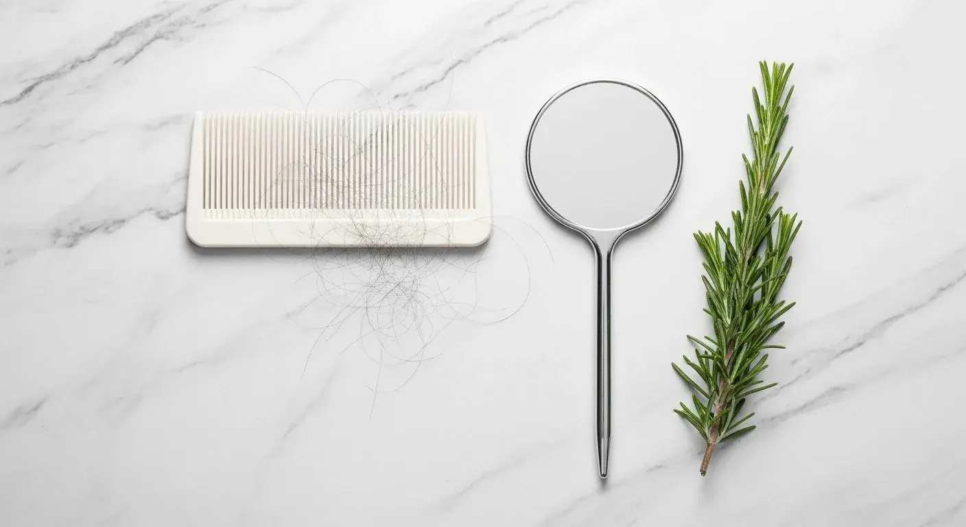 Comb with loose hairs illustrating early hair shedding signs