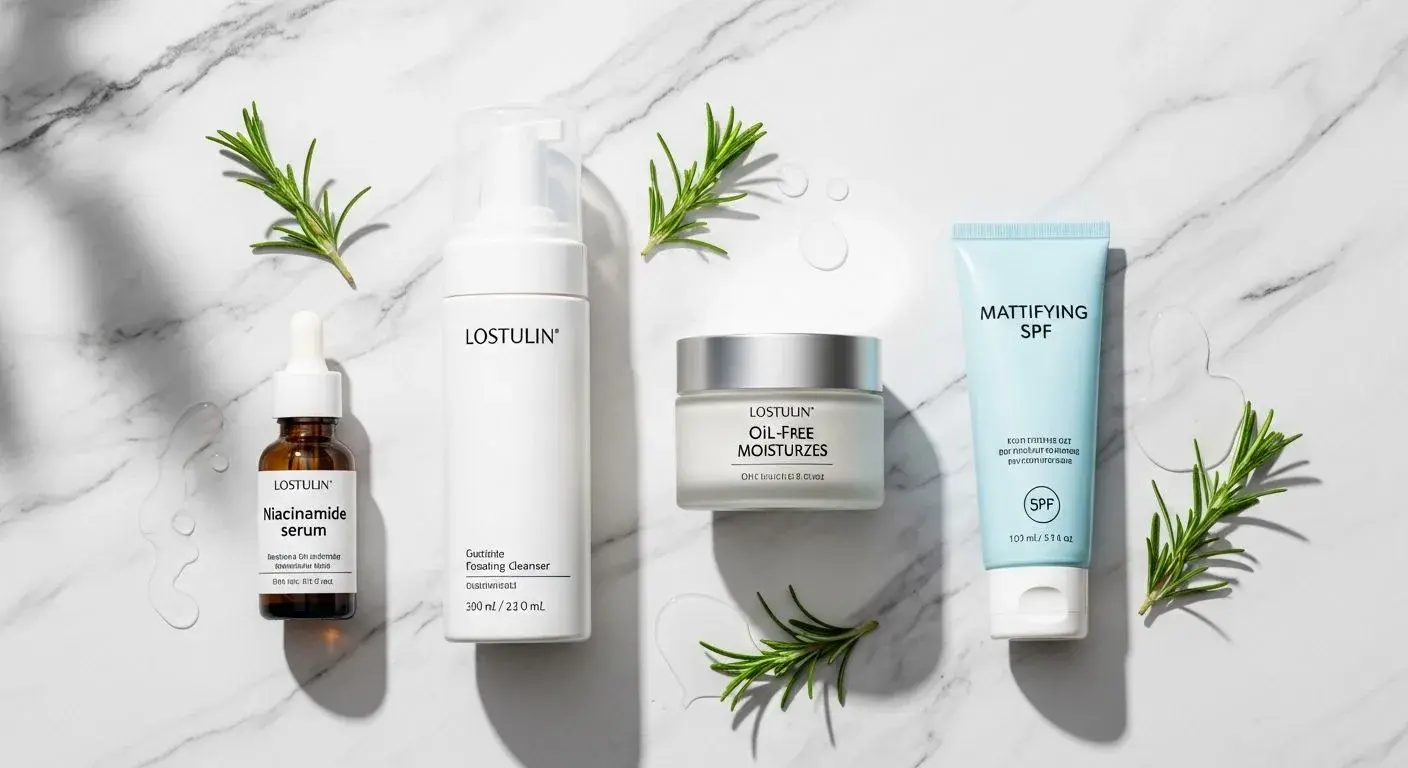 Skincare products recommended for managing oily skin during menopause