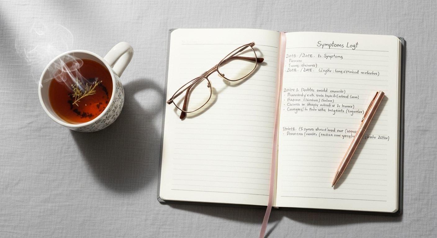 Perimenopause symptom checklist journal for tracking menopause signs