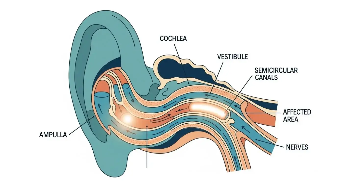 Inner ear vestibular system affected by low estrogen causing menopause dizziness and vertigo
