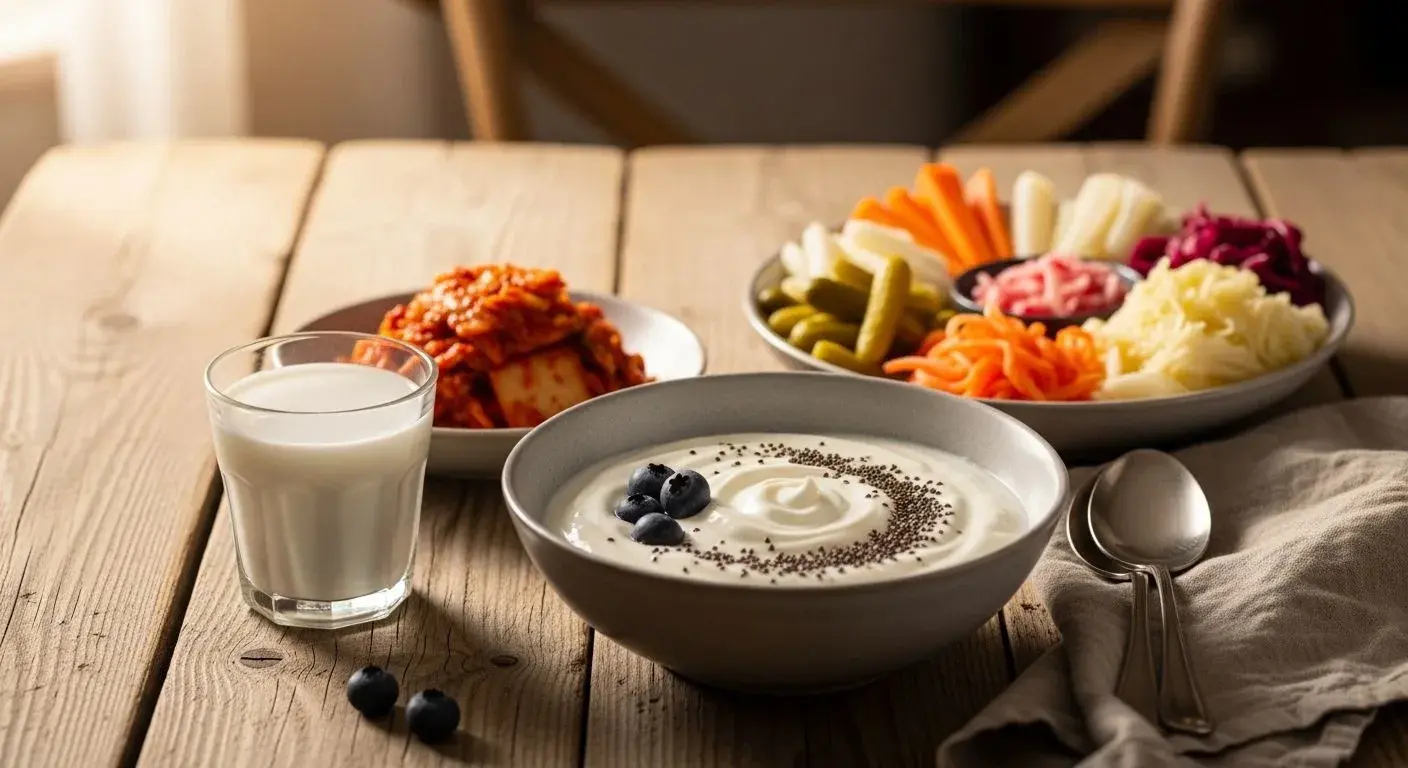 Probiotic foods to support gut health and reduce menopause-related diarrhea