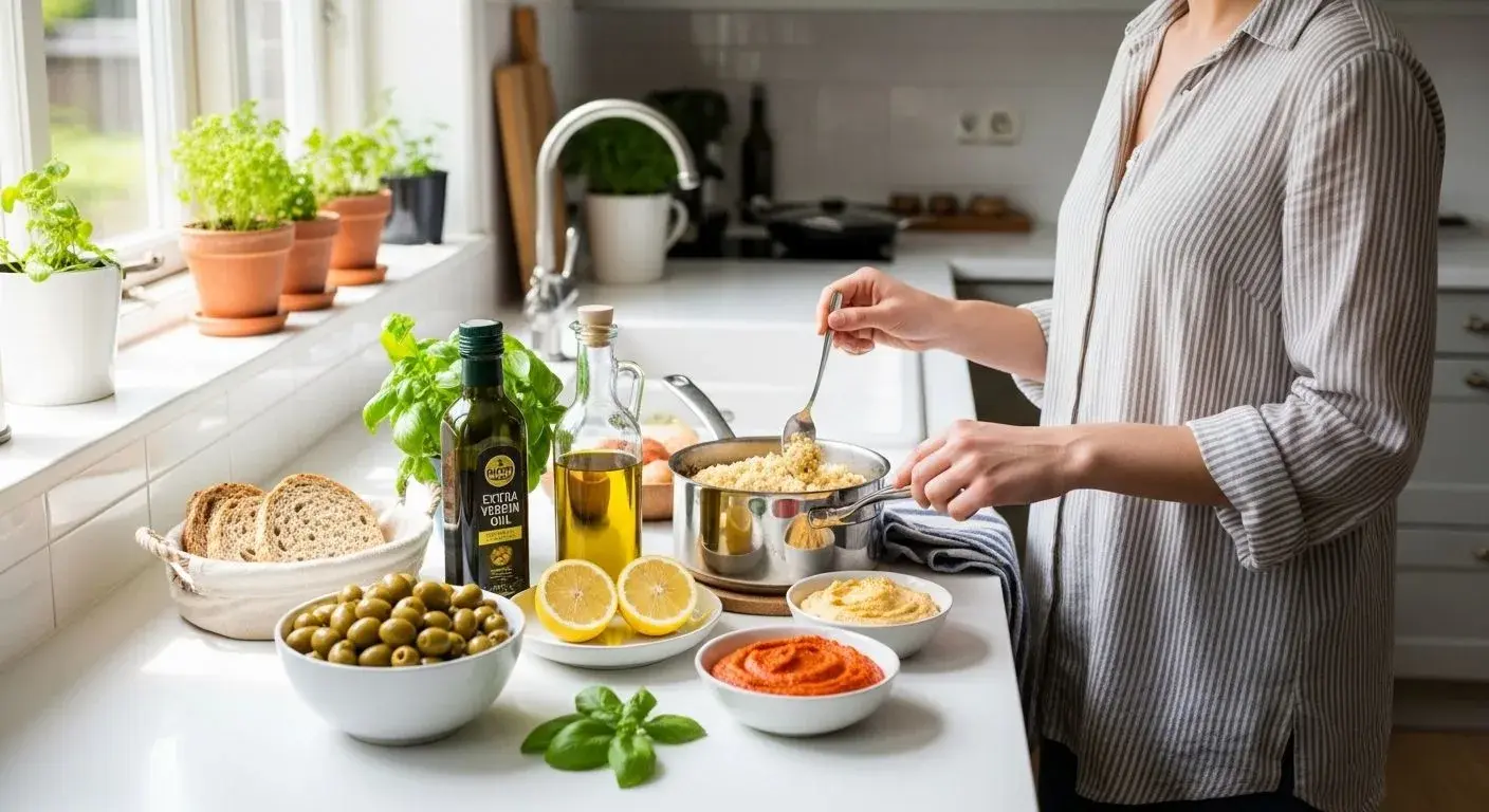 Mediterranean diet foods supporting healthy weight management during perimenopause