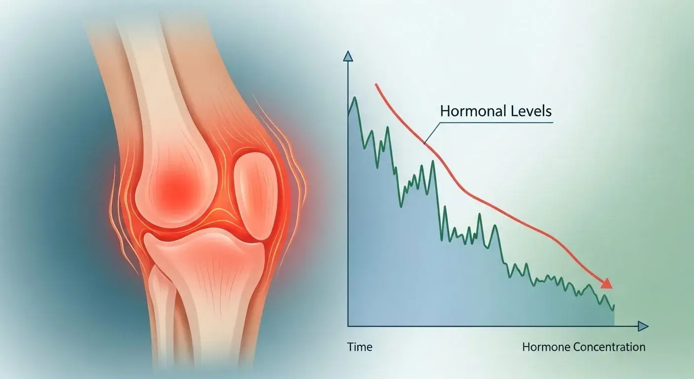 Diagram showing the relationship between declining estrogen and increased inflammation
