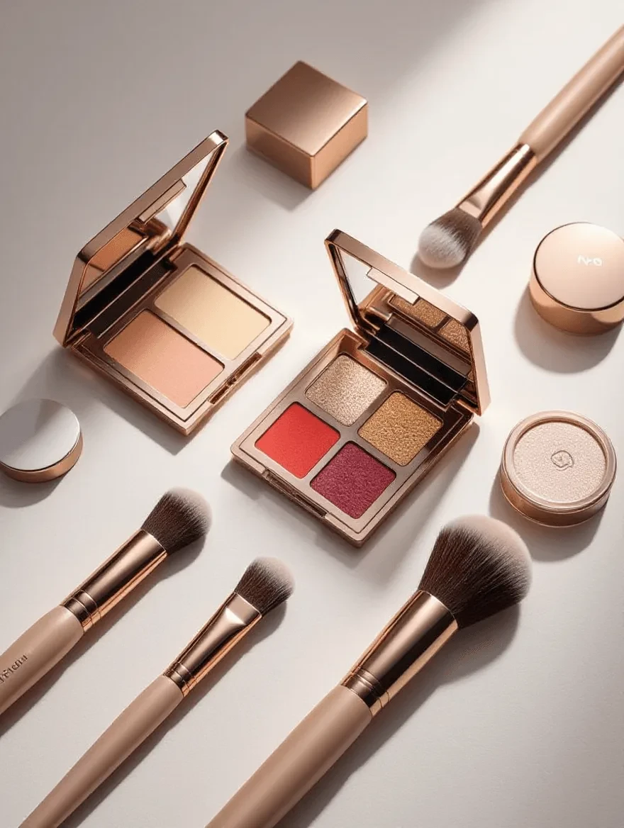 Abstract representation of makeup tools and application techniques