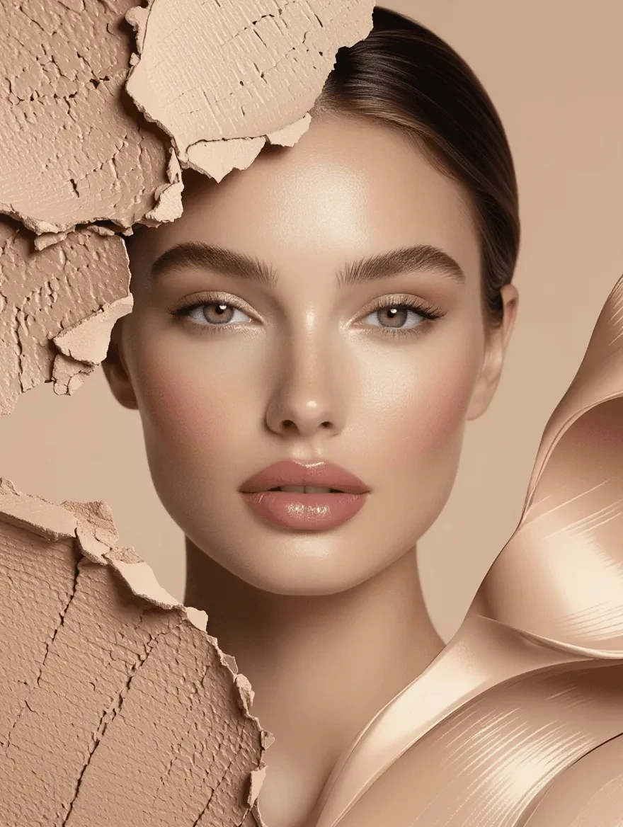 Abstract representation of texture transformation and smooth finish