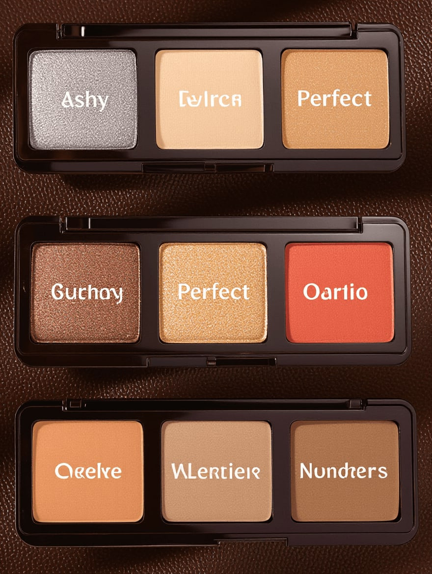 Comparison of three concealer shades on dark brown skin showing undertone matching importance