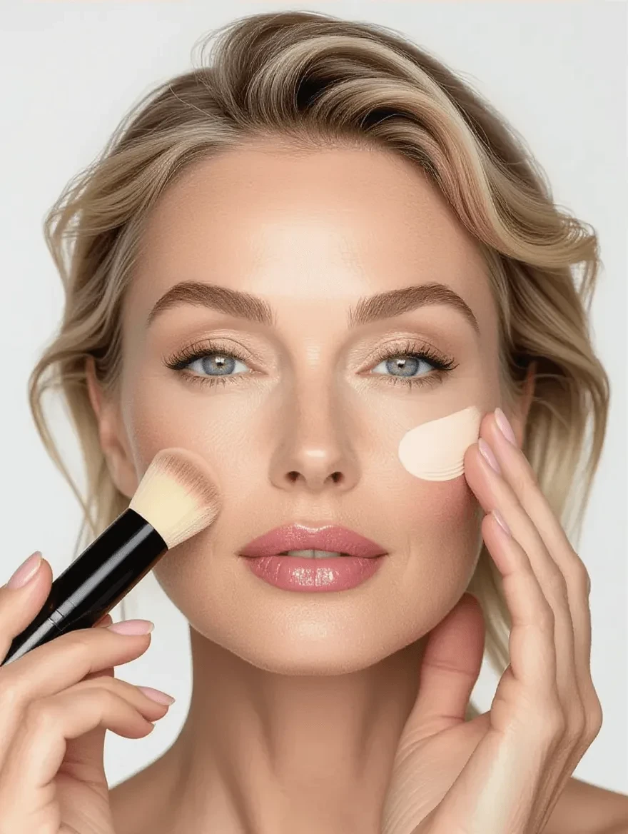 Proper application technique for waterproof concealer on mature skin