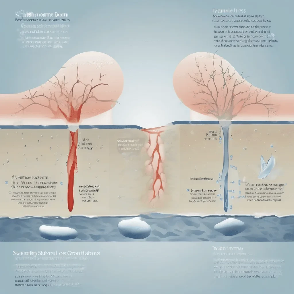 Diagram showing winter environmental impact on mature skin moisture levels