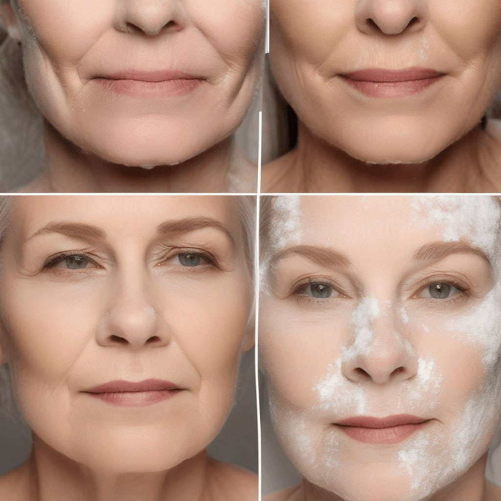 Comparison of winter foundation with versus without powder on mature skin