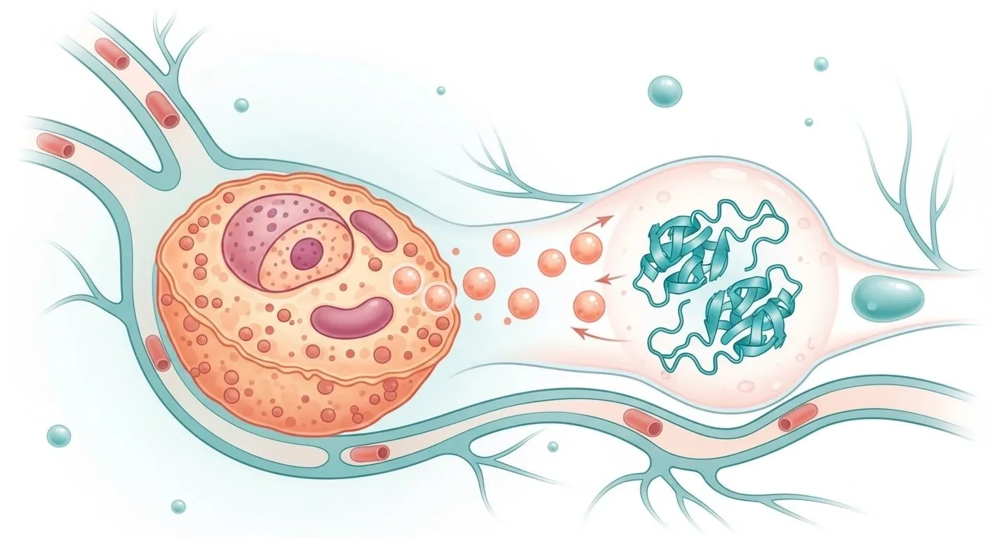 Diagram showing estrogen and histamine interaction in perimenopause mast cells