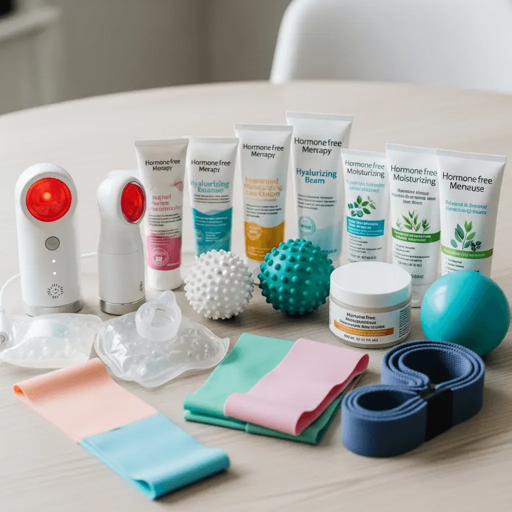 Collection of non-hormonal and at-home menopause treatment options