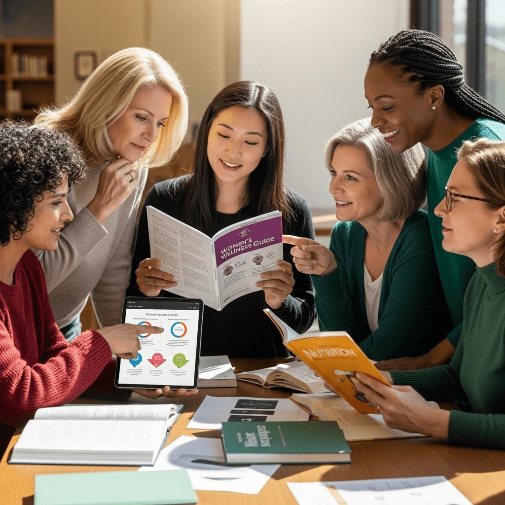 Group of women supporting each other in choosing menopause treatments