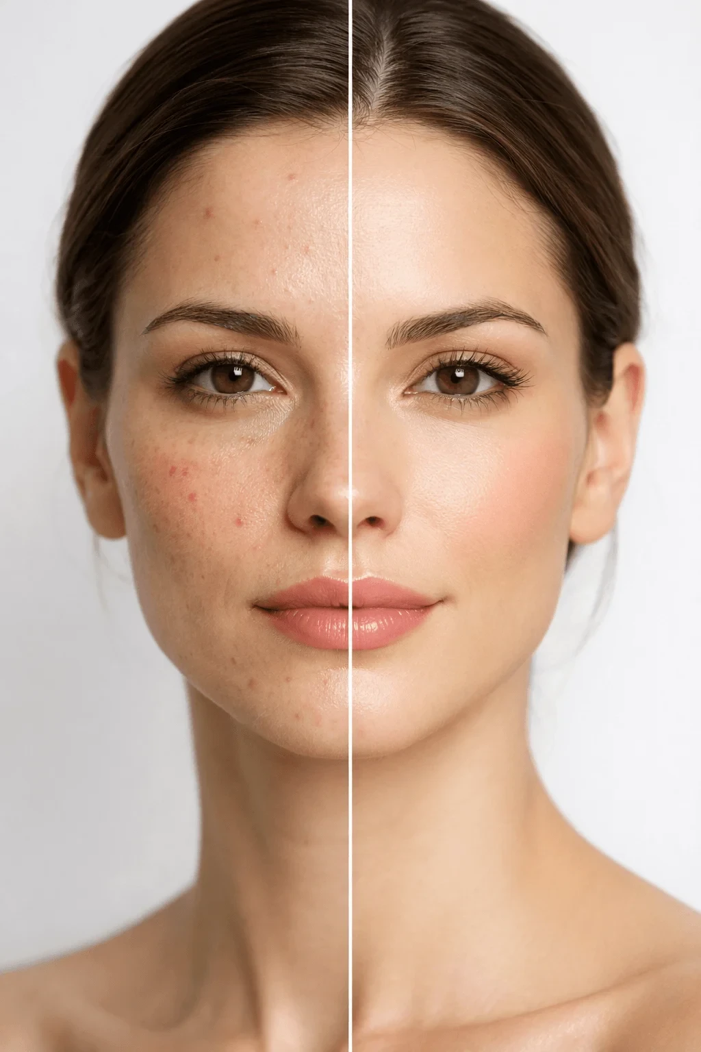 Visual representation of skin improvement with proper menopausal skincare