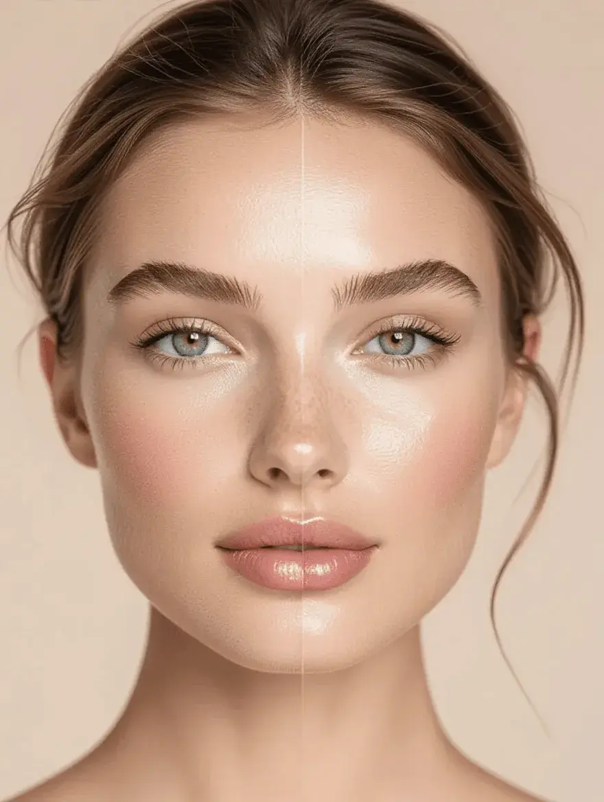 Comparison of matte versus luminous makeup finishes on mature skin with wrinkles