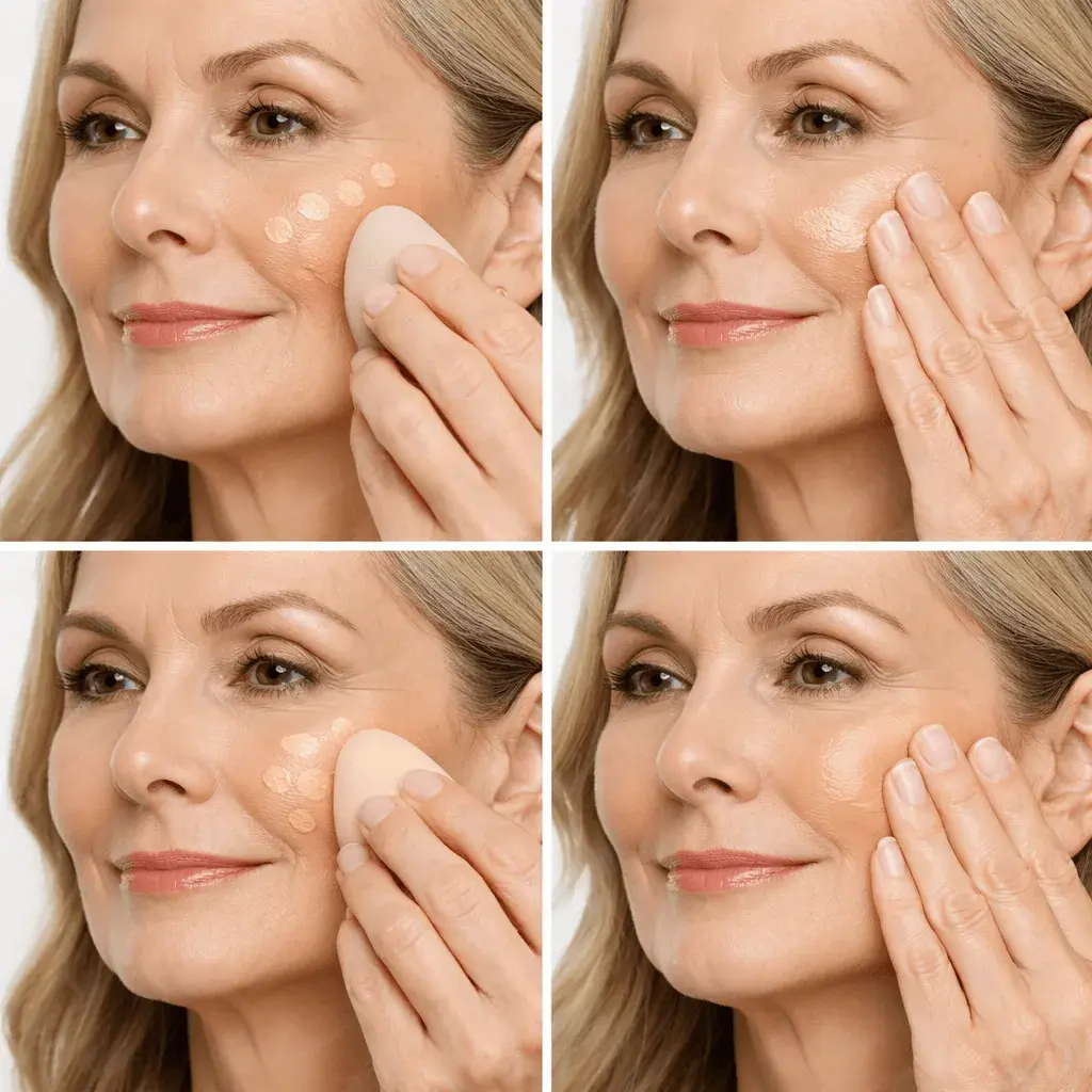Proper foundation application technique to prevent settling into pores