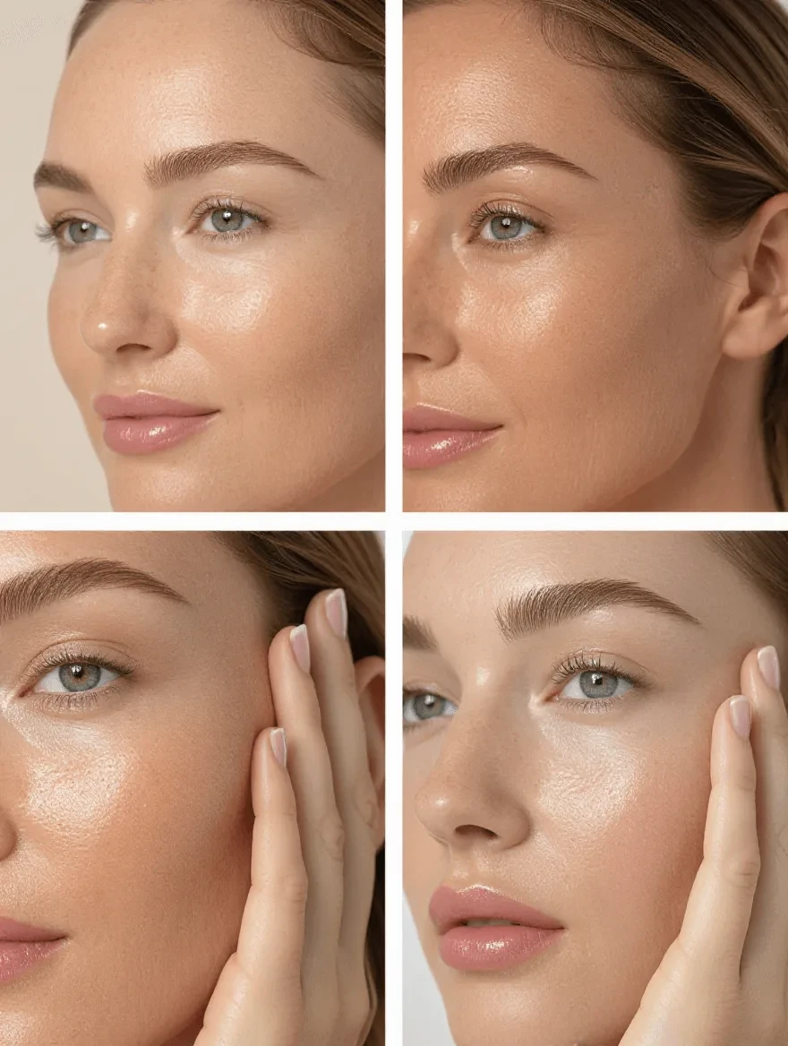 Comparison of foundation on hydrated versus dehydrated mature skin texture