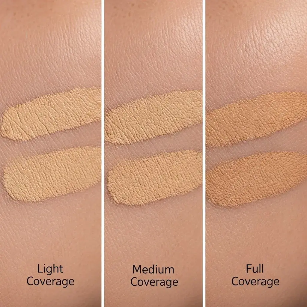 Comparison of MAC foundation formulas on mature skin showing different results
