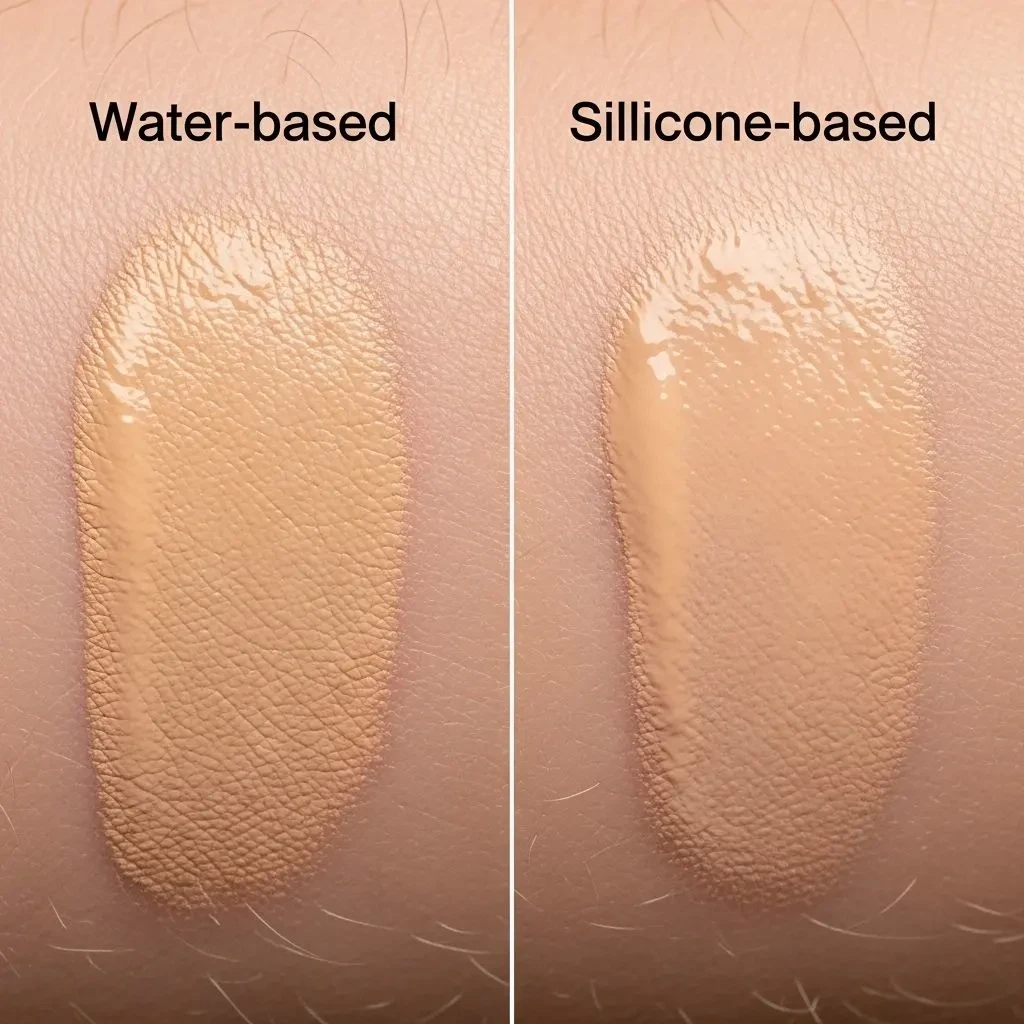 Comparison of water-based versus silicone-based foundation on skin texture