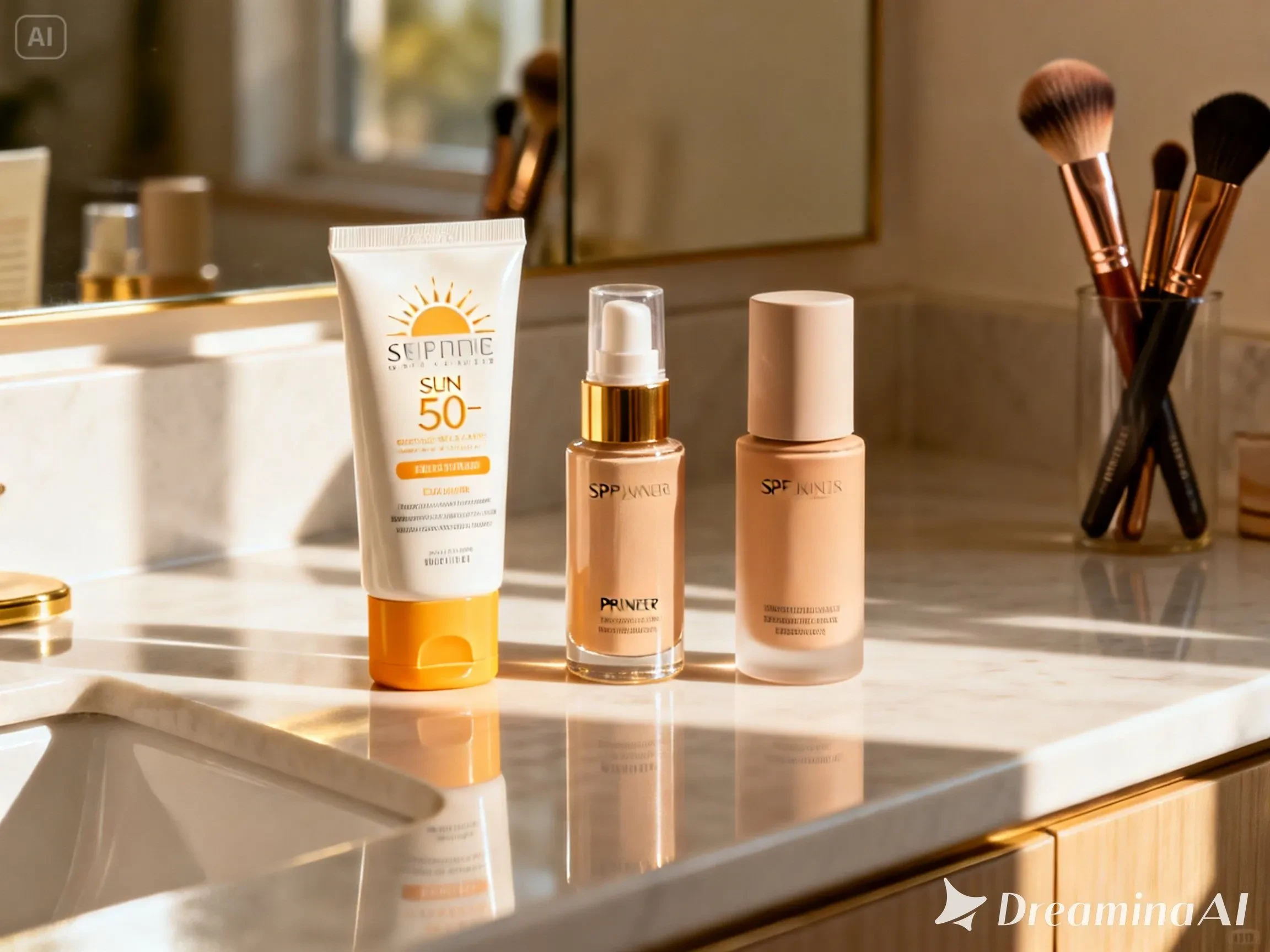 Proper layering sequence of sunscreen and SPF-free foundation products