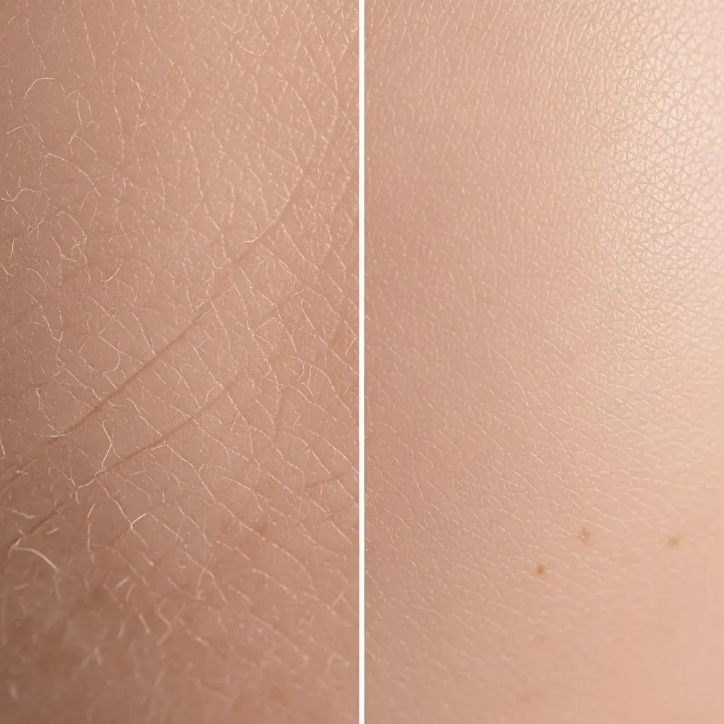 Comparison of dehydrated versus hydrated mature skin texture