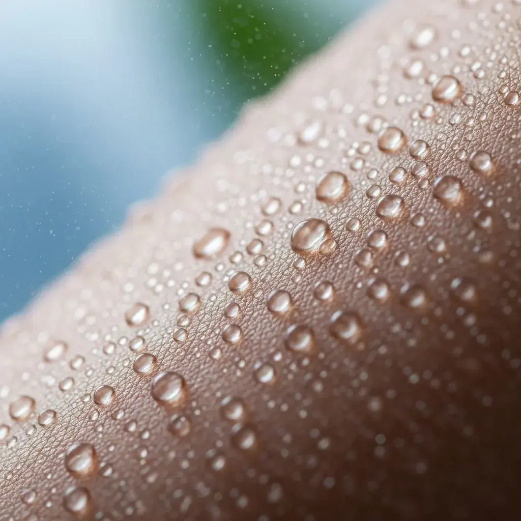 Hydrating mist on mature skin demonstrating dewy setting spray effect