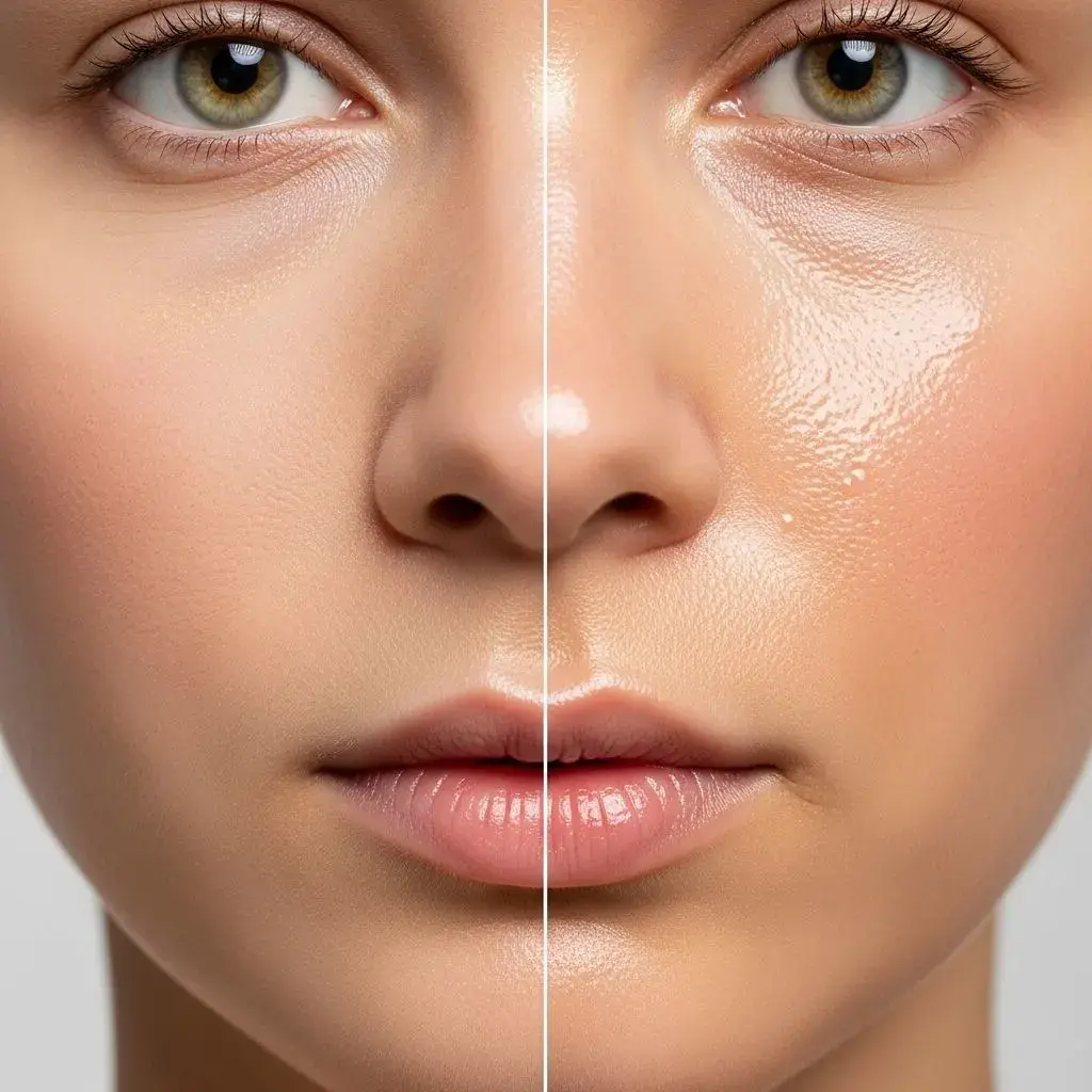 Comparison of targeted oil control versus overall mattifying on mature skin