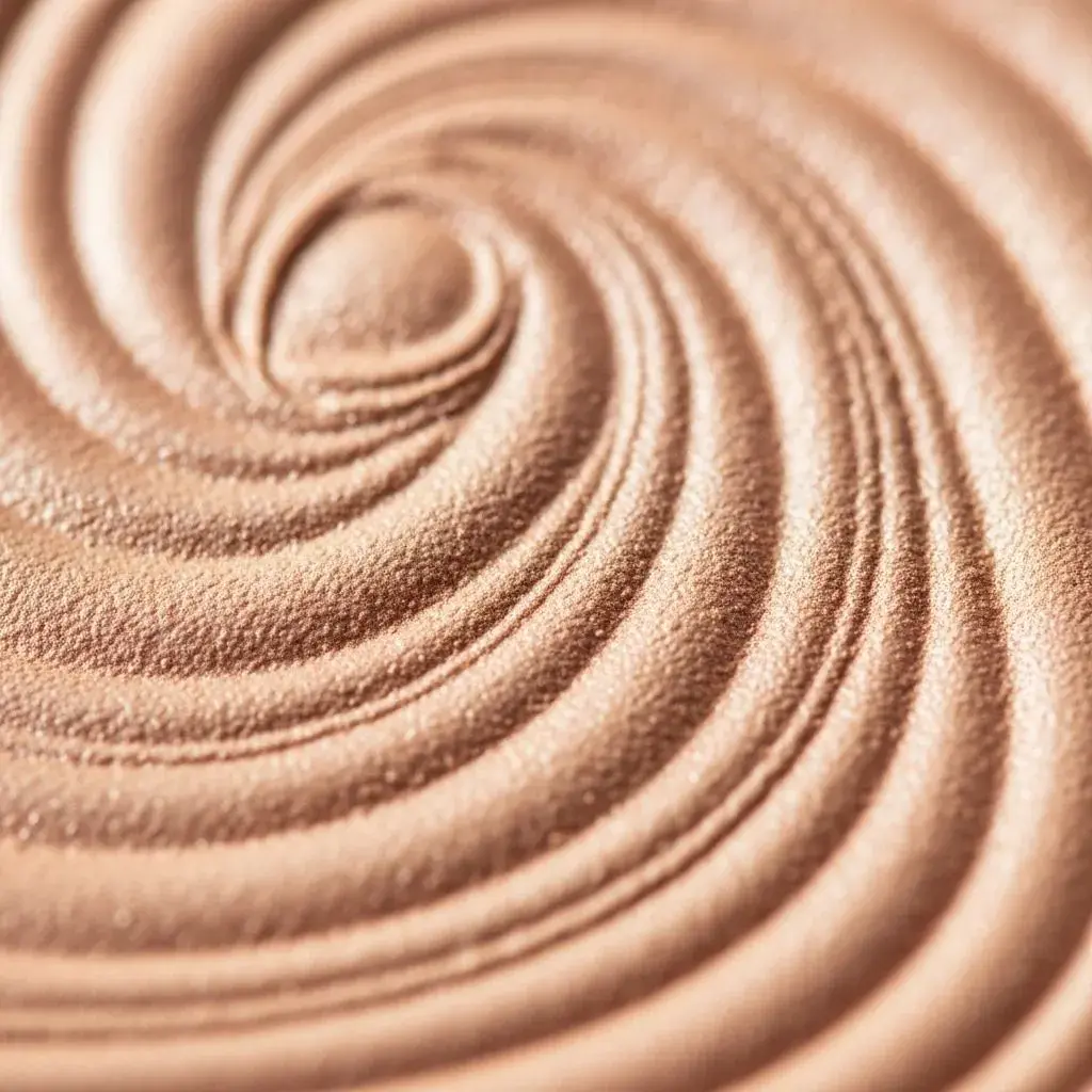 Detailed texture of Laura Geller baked powder foundation showing marbleized pattern