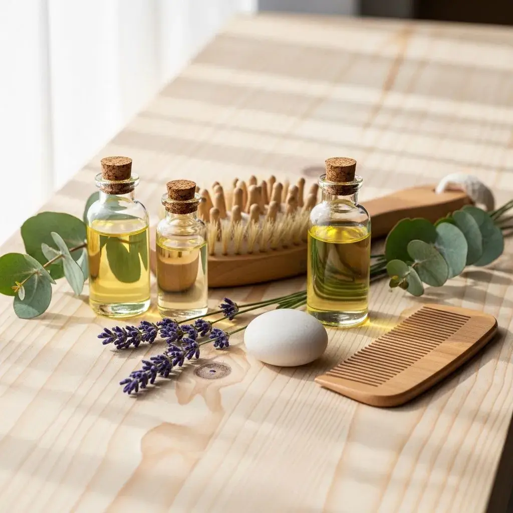 Natural scalp treatment products and tools for menopausal scalp care