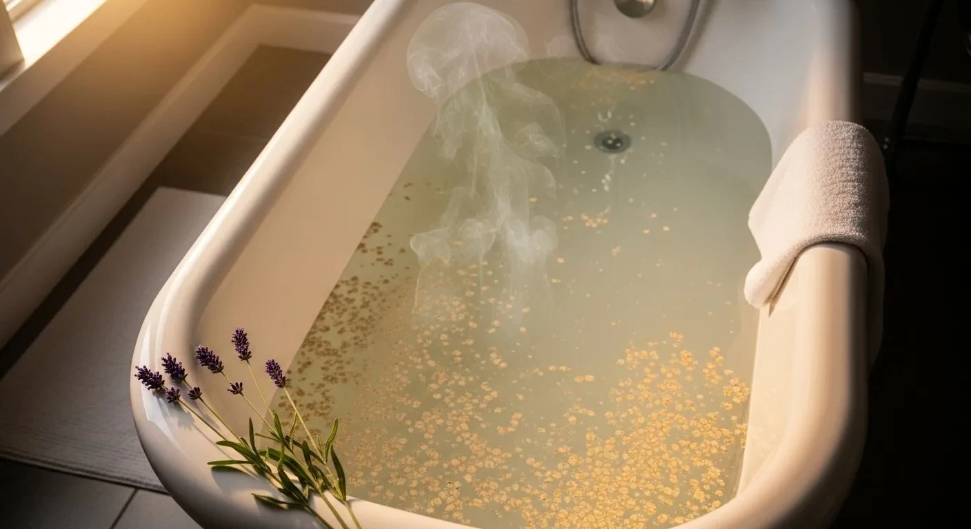 Oatmeal bath as a home remedy for burning itch and itchy skin during menopause