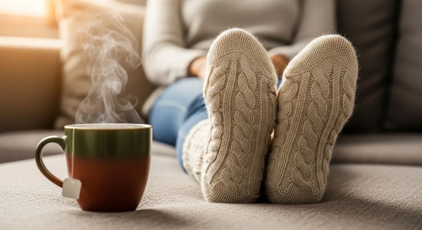 Warm socks and herbal tea to manage cold feet during menopause