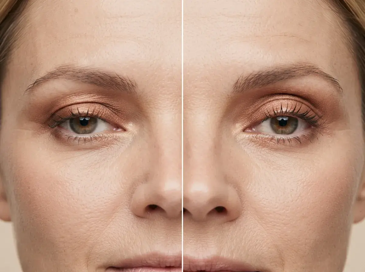 Curling lashes before applying mascara